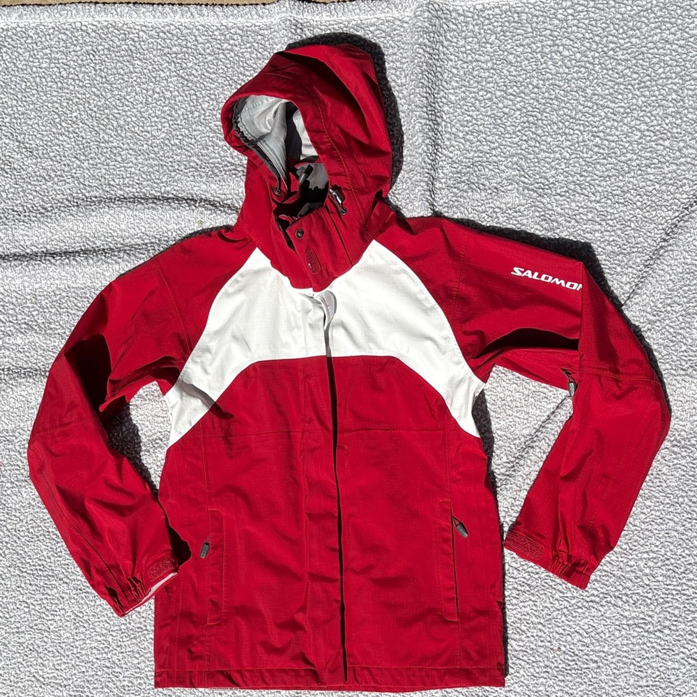 Salomon Red and White Outdoor Jacket